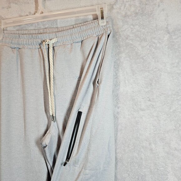 Vuori Mens M The Rise and Shine Performance Jogger Pants Light Gray zip pockets - Picture 7 of 13